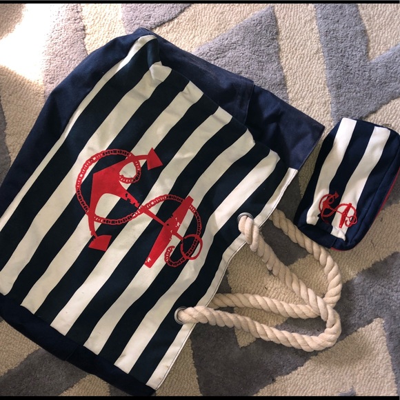 Anchor summer tote and makeup bag - Picture 1 of 4